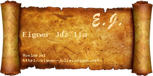Eigner Júlia névjegykártya
